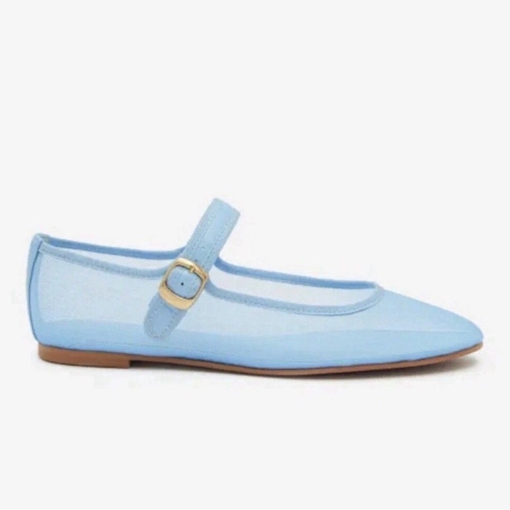 Reformation Light Blue Mary Jane Flats